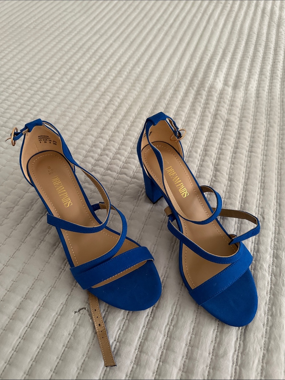 Dream Pairs Royal Blue Strappy Block Heel Sandals